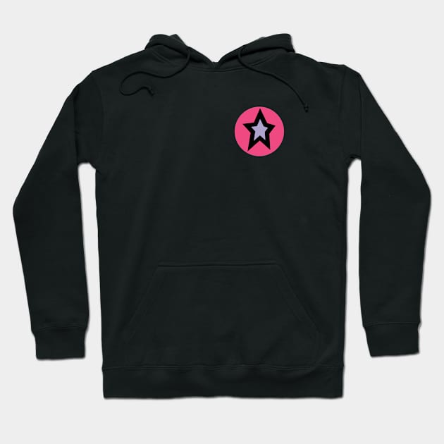 Small Lavender Star Pink Circle Graphic Hoodie by ellenhenryart